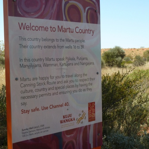 Welcome to Martu Country sign
